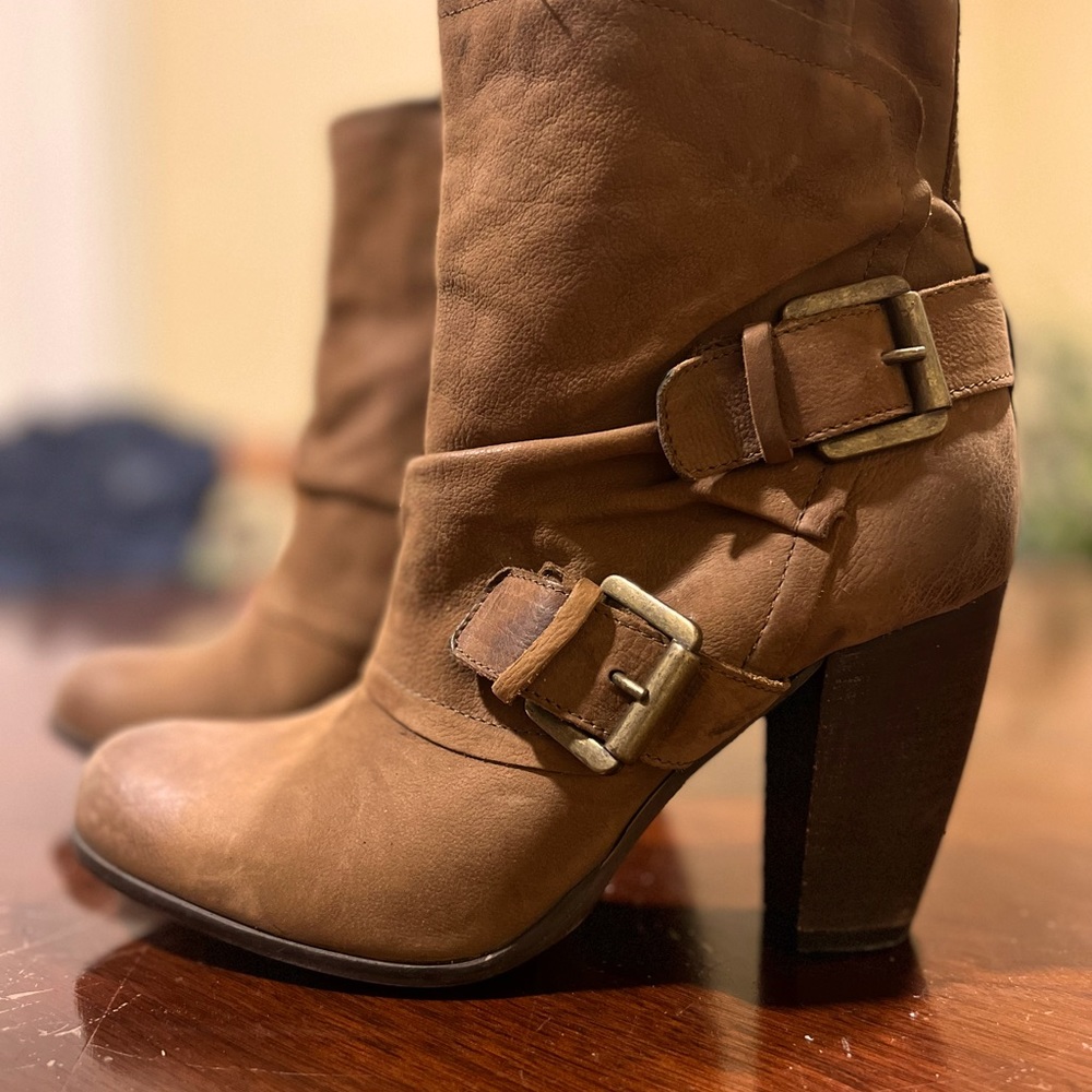 Boutique9 Cognac Leather Booties